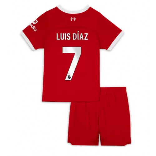 Liverpool Luis Diaz #7 Domaci Dres za djecu 2023-24 Kratak Rukav (+ Kratke hlače)